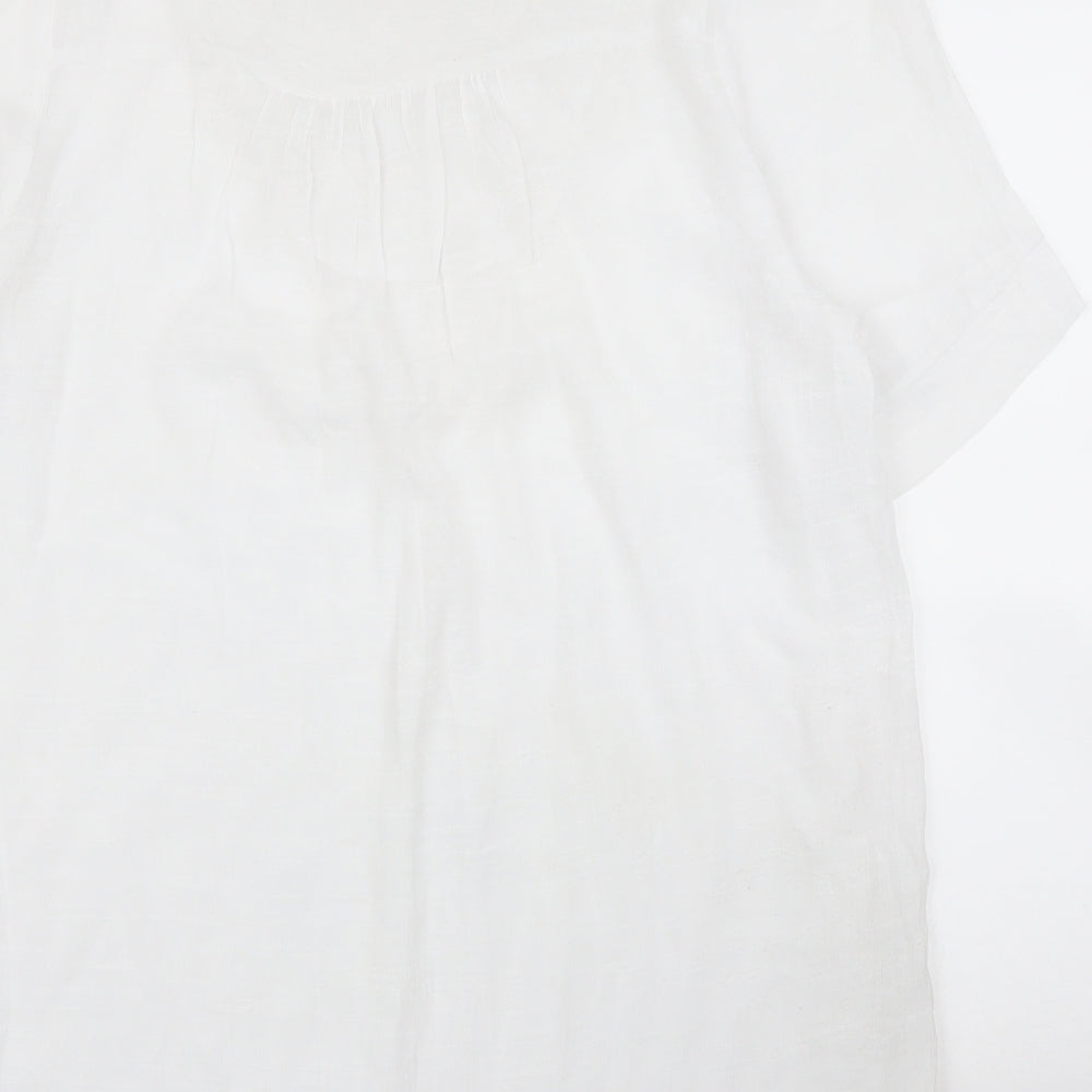 Jin Se Niao Womens White   Tunic Blouse Size XL