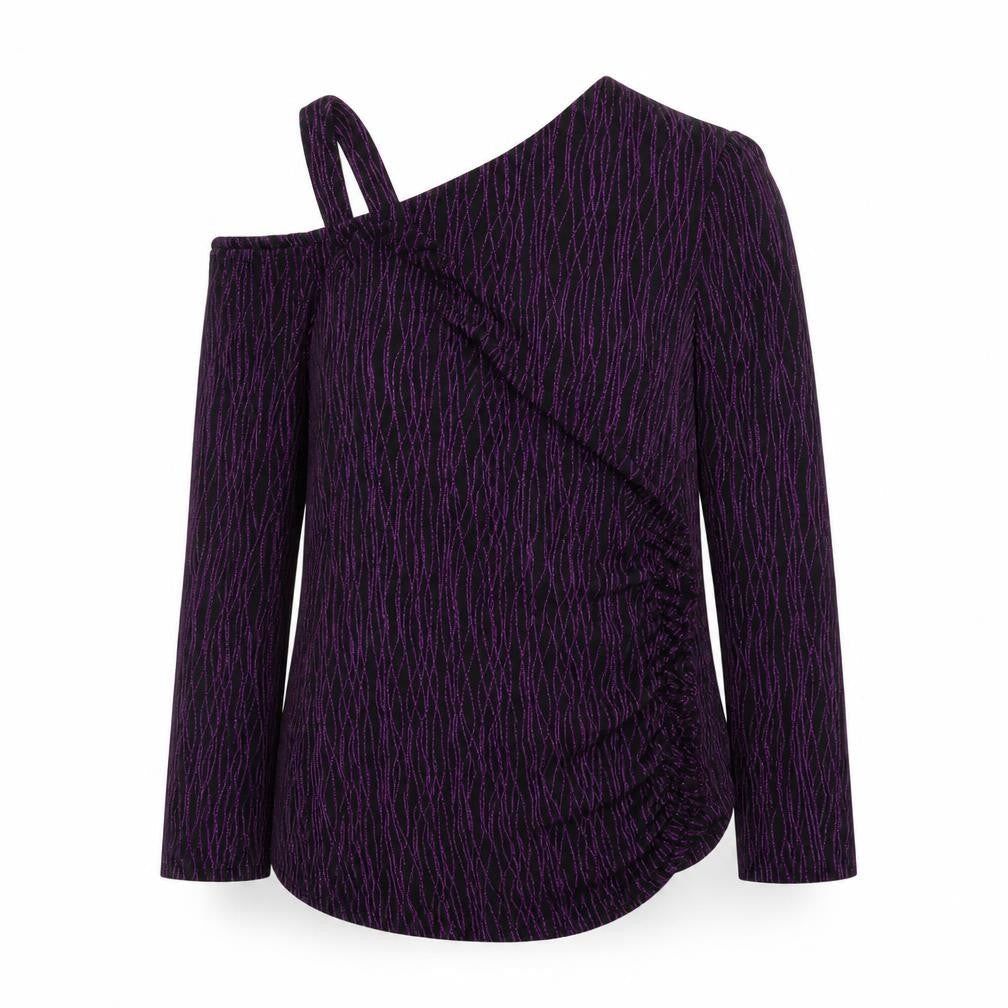 Womens UK Size XL Preworn Purple Basic Blouse