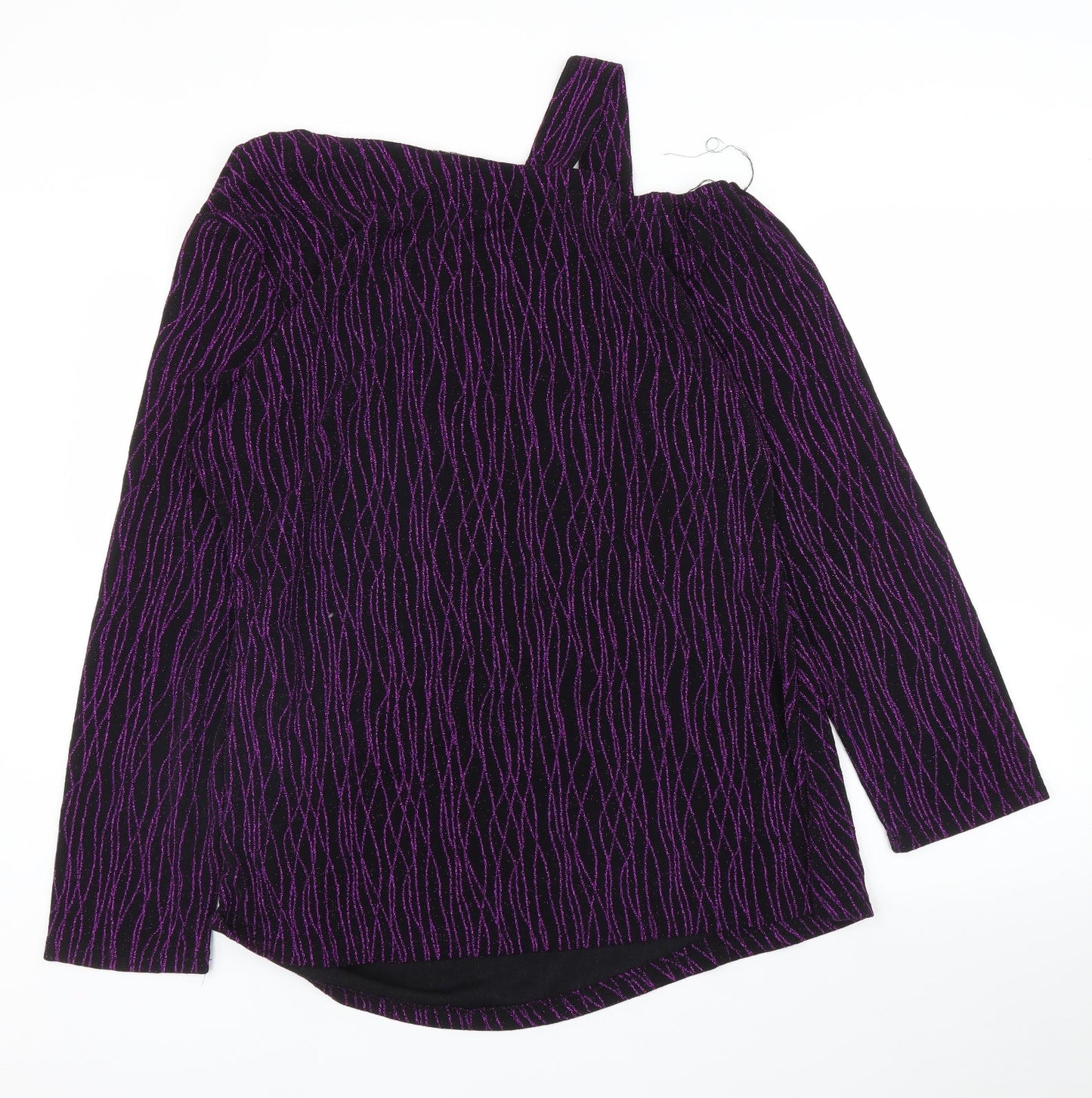 Womens UK Size XL Preworn Purple Basic Blouse