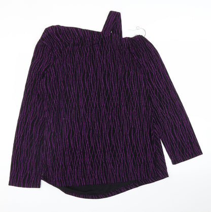 Womens UK Size XL Preworn Purple Basic Blouse