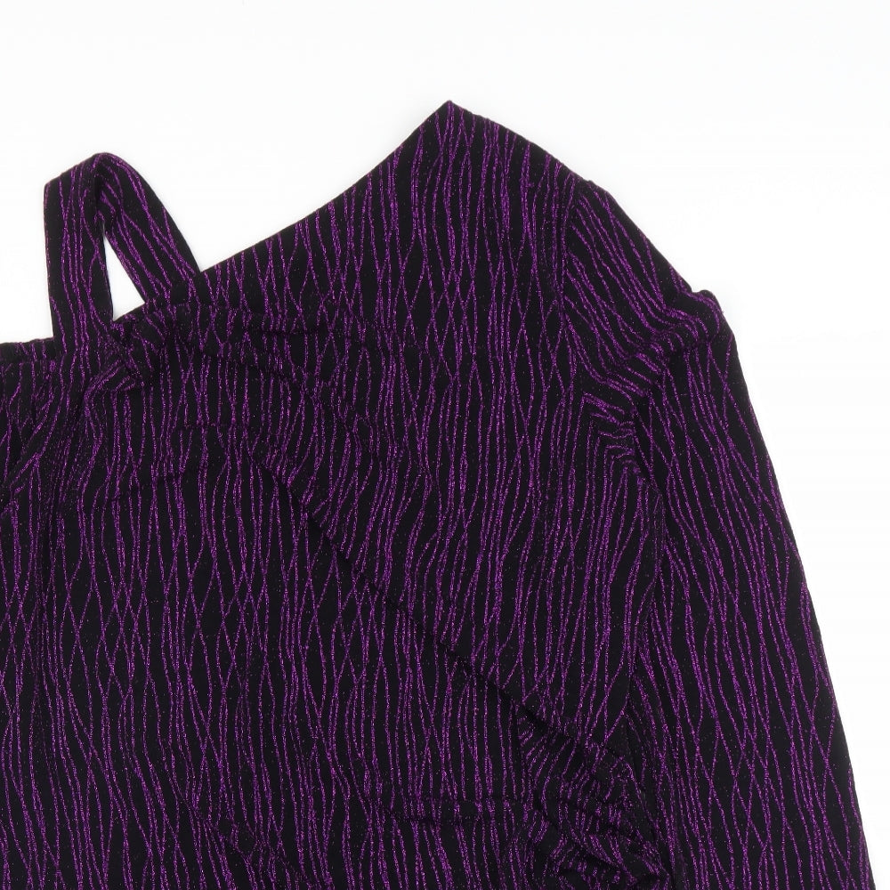 Womens UK Size XL Preworn Purple Basic Blouse