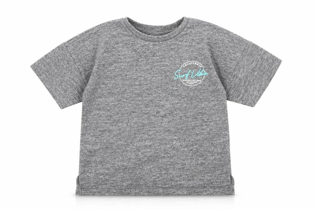 Front view of Primark boys’ grey basic t-shirt, size 2, years