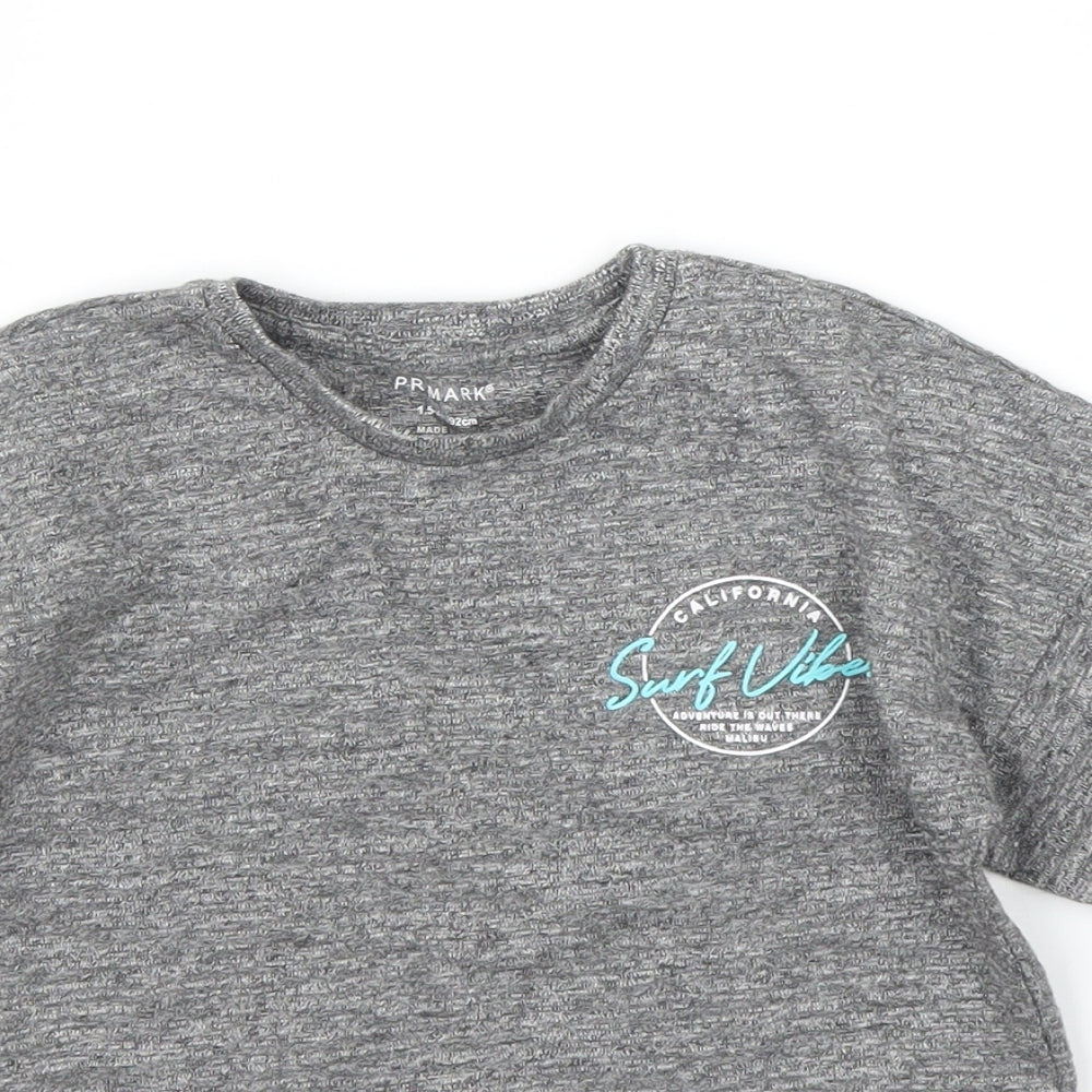 Primark Boys Grey   Basic T-Shirt Size 2 Years
