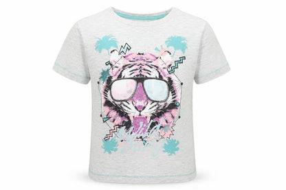 Front view of Tu boys’ grey basic t-shirt, size 5, years