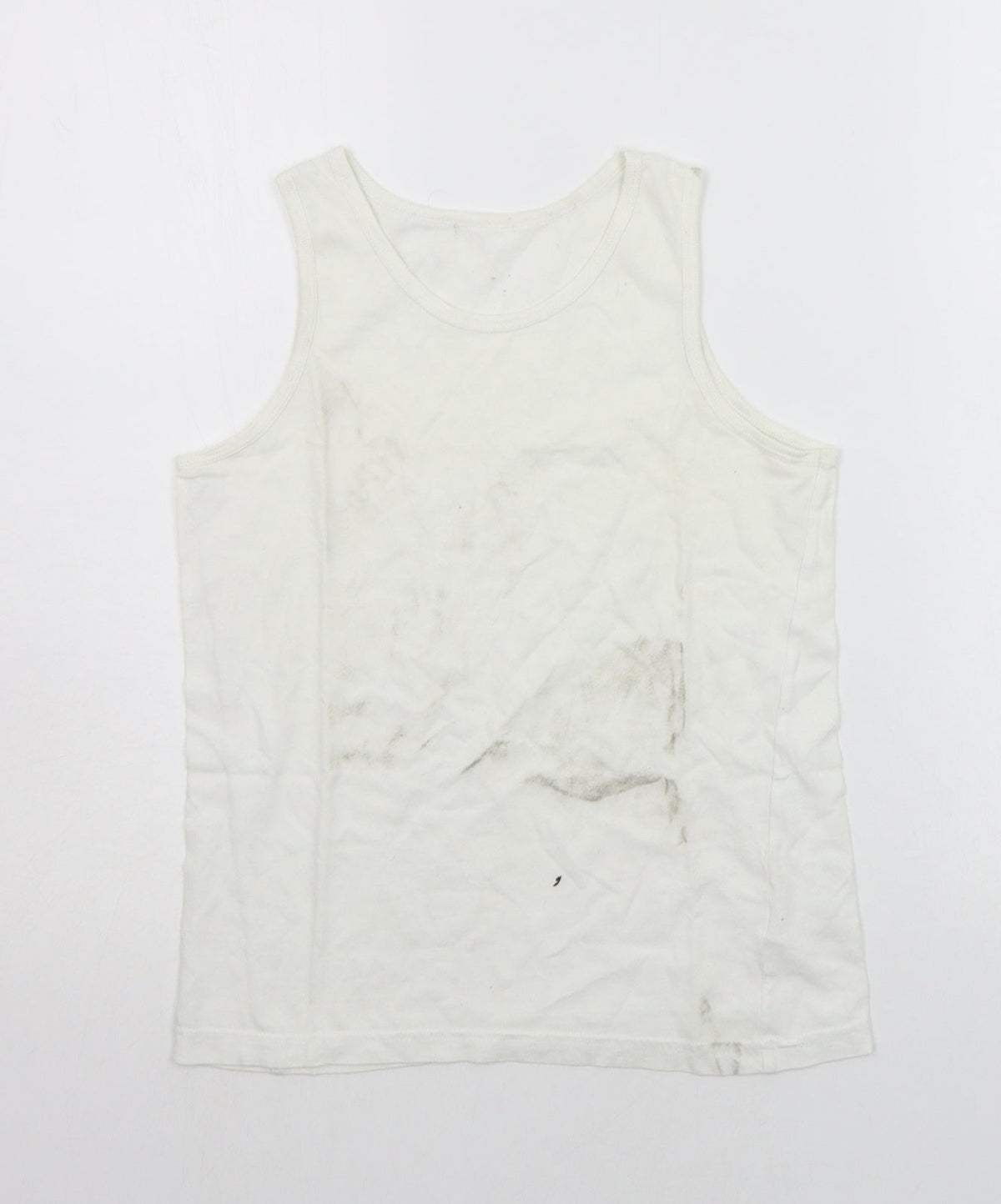 Additional front view of George girls’ white basic tank, size 11-12, years
