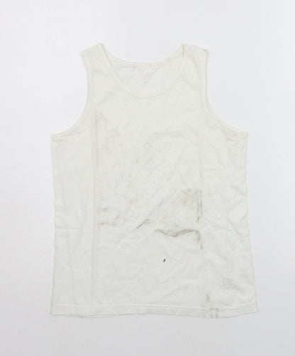 Additional front view of George girls’ white basic tank, size 11-12, years