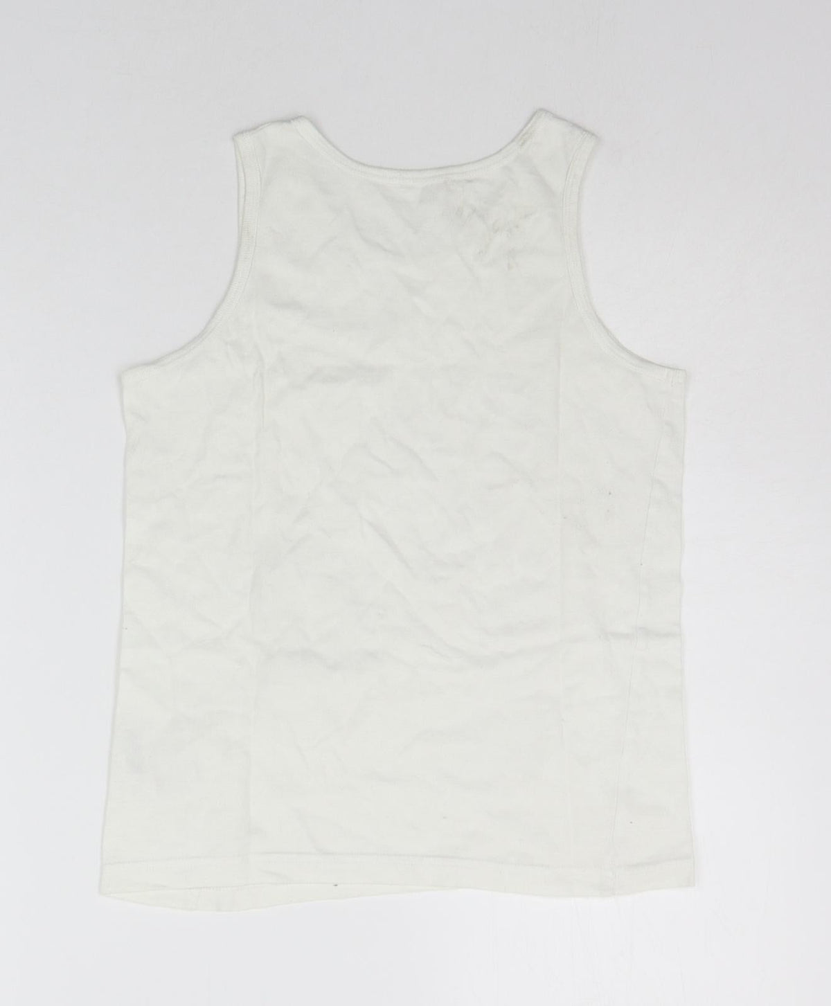 Back view of George girls’ white basic tank, size 11-12, years
