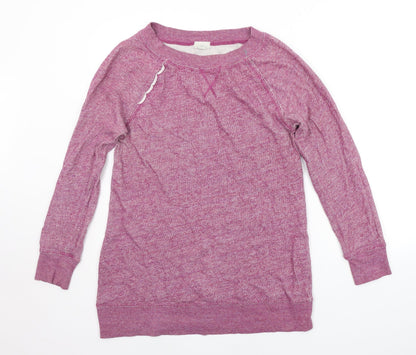 Additional front view of Caslon women’s purple jumper, size M