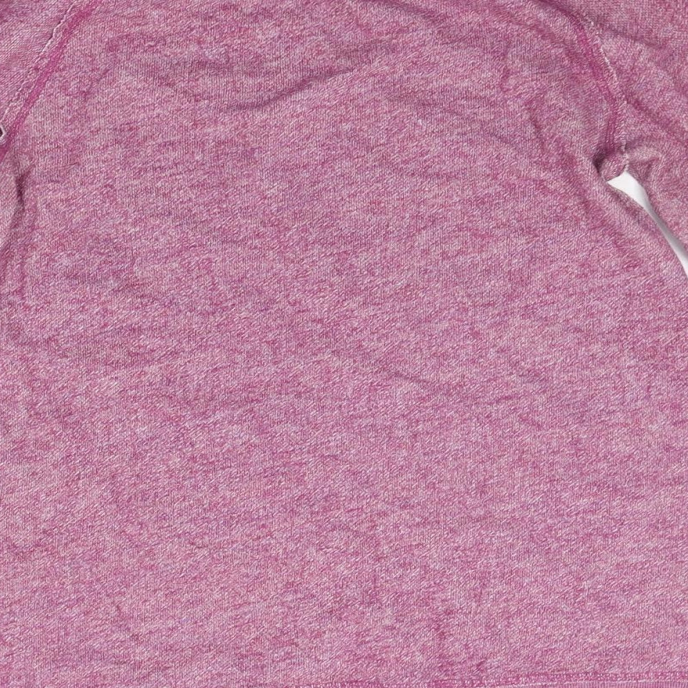 Brand and care label for Caslon women’s purple jumper, size M
