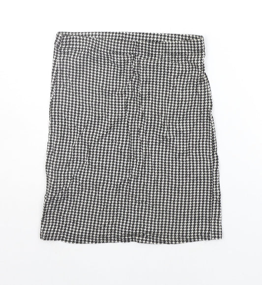 PRETTYLITTLETHING Womens Grey Check  A-Line Skirt Size 8