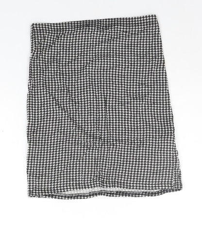 PRETTYLITTLETHING Womens Grey Check  A-Line Skirt Size 8