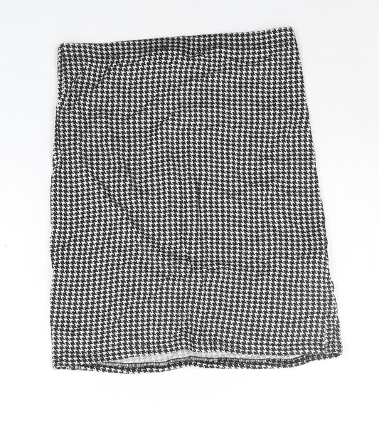 PRETTYLITTLETHING Womens Grey Check  A-Line Skirt Size 8