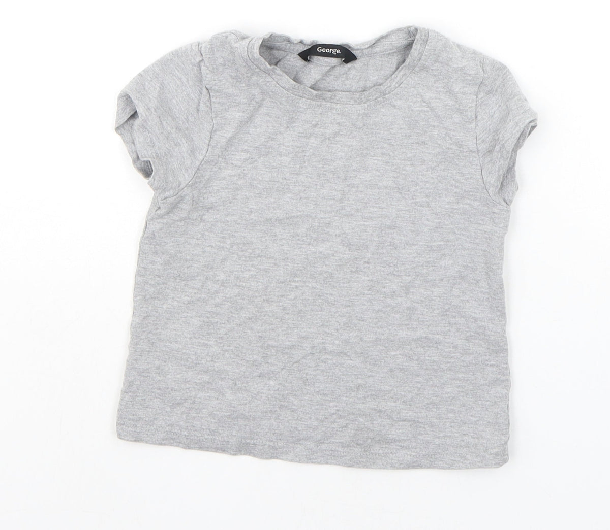 Additional front view of George girls’ grey basic t-shirt, size 4-5, years