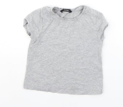 Additional front view of George girls’ grey basic t-shirt, size 4-5, years