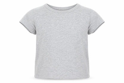Front view of George girls’ grey basic t-shirt, size 4-5, years