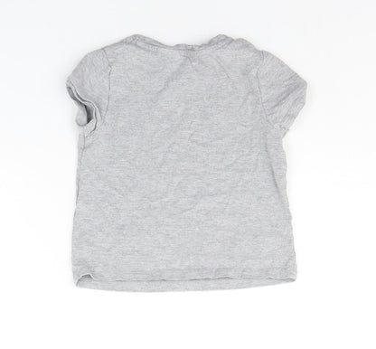 Back view of George girls’ grey basic t-shirt, size 4-5, years