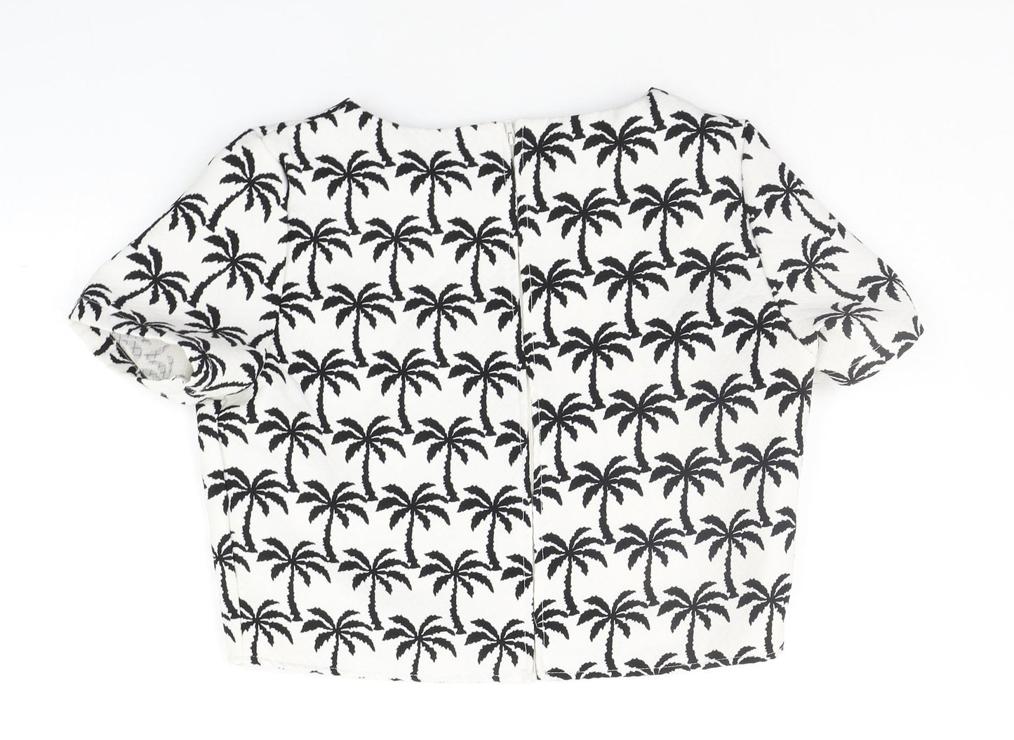 QED London Womens Silver Geometric  Basic Blouse Size M  - tress