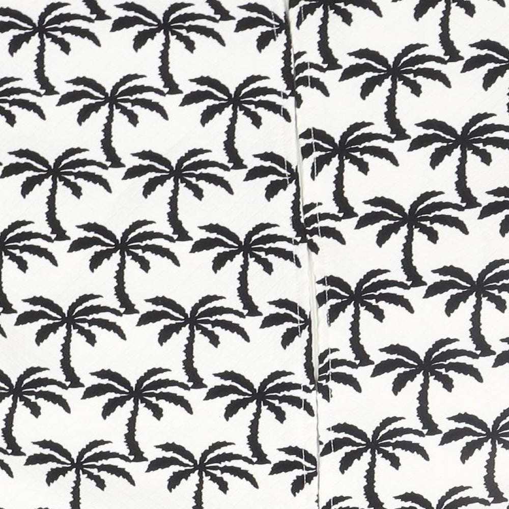 QED London Womens Silver Geometric  Basic Blouse Size M  - tress