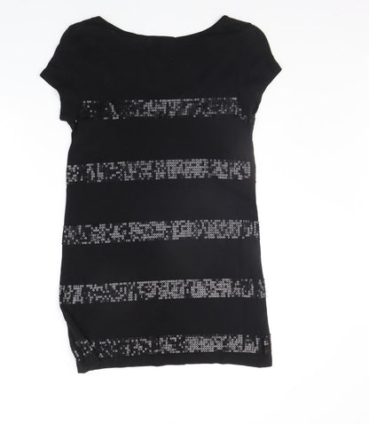 H&M Womens Black   A-Line  Size S  - SEQUIN