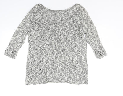 Womens UK Size L Sparkle & Fade Grey Pullover Jumper