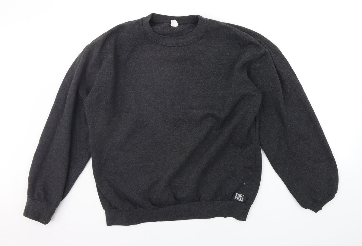 Additional front view of body athletic free men’s grey jumper, size M