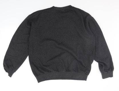 Back view of body athletic free men’s grey jumper, size M