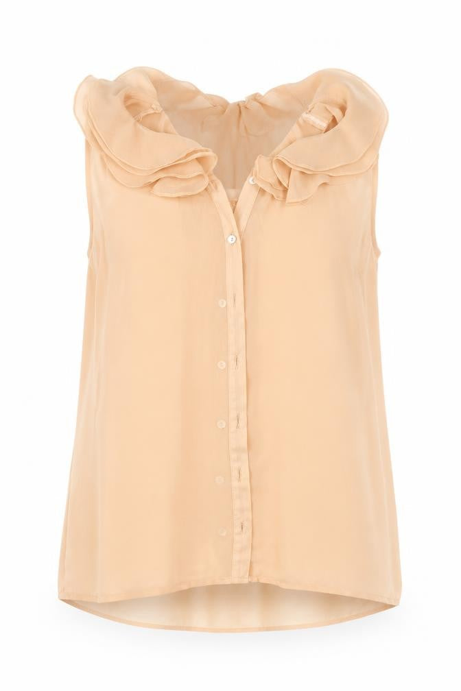 Womens UK Size 12 New Look Beige Basic Button-Up