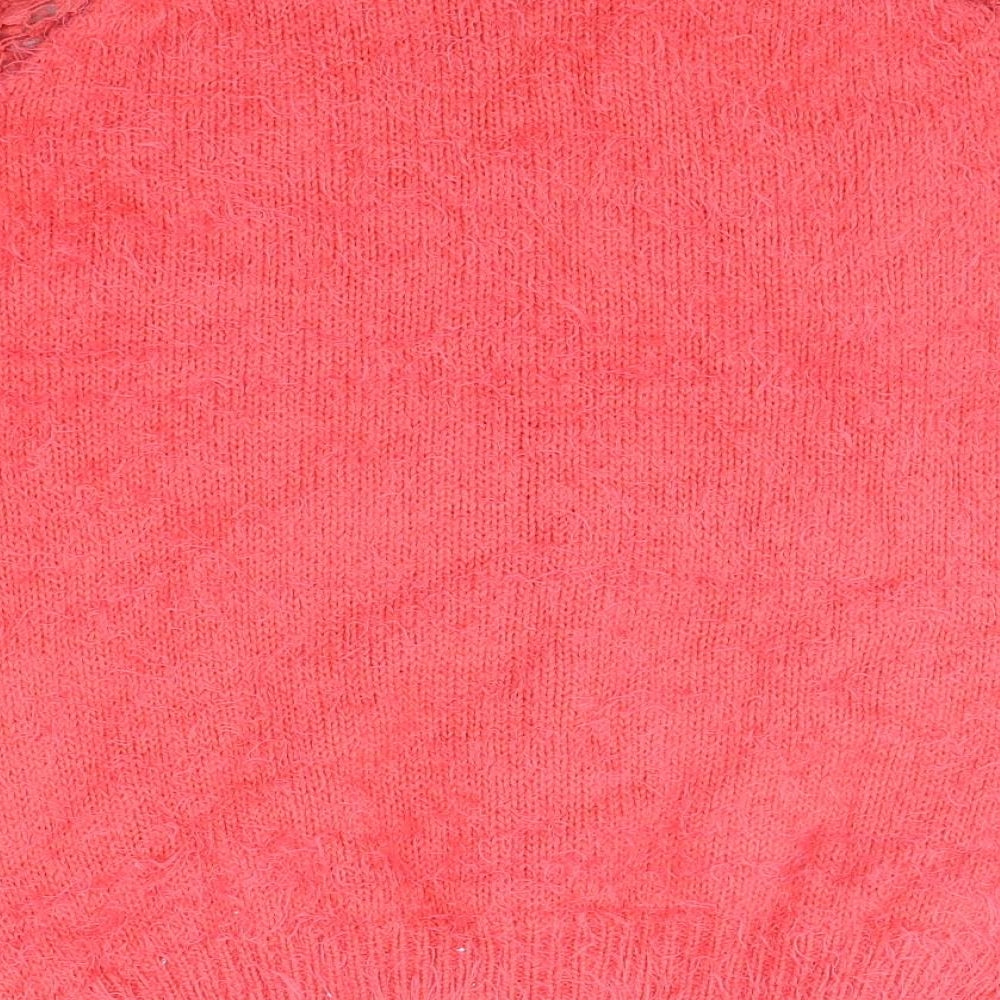 Brand and care label for Jasmine women’s pink jumper, size M