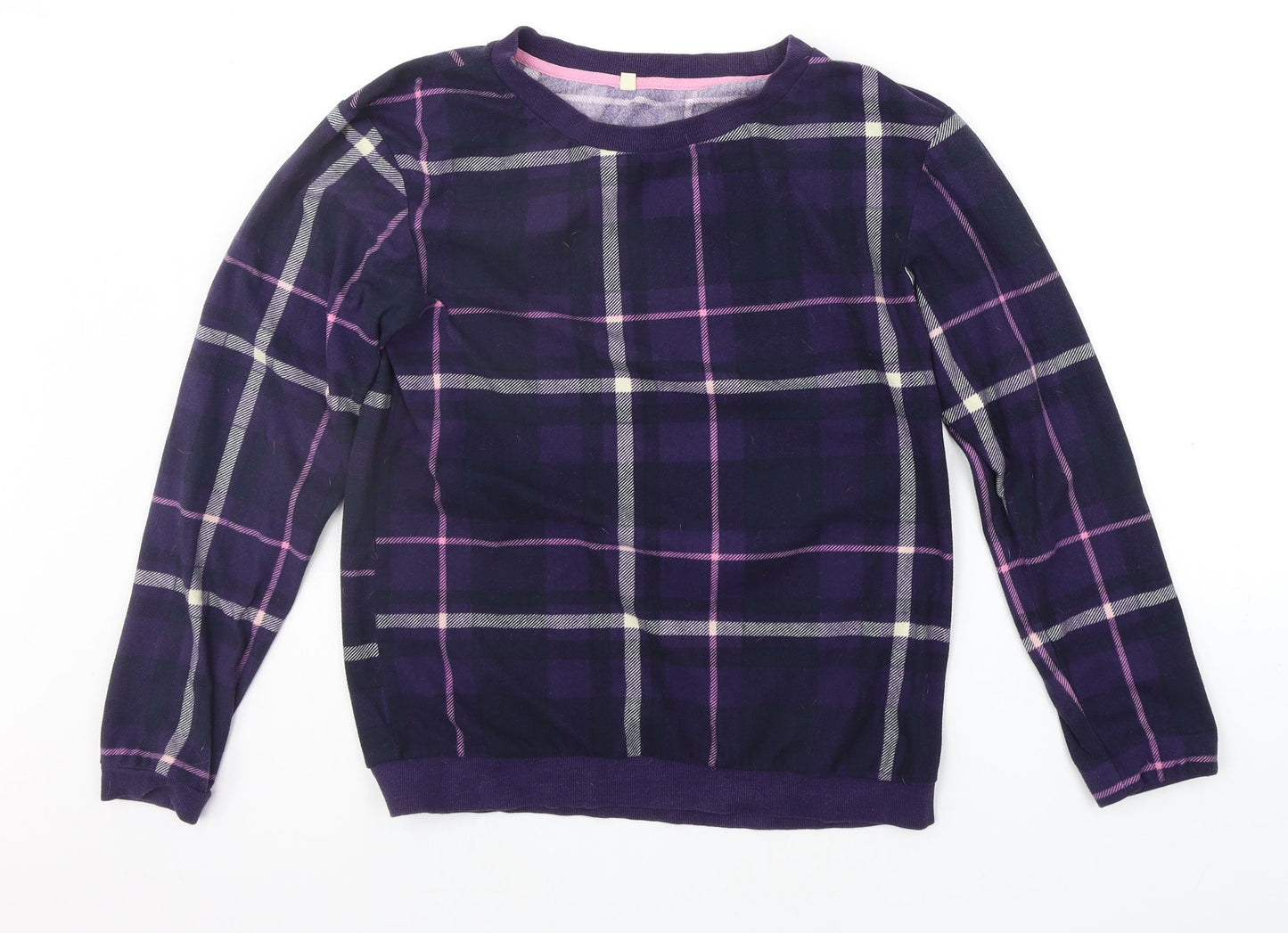 NEXT Womens Purple Check  Top Pyjama Set Size S