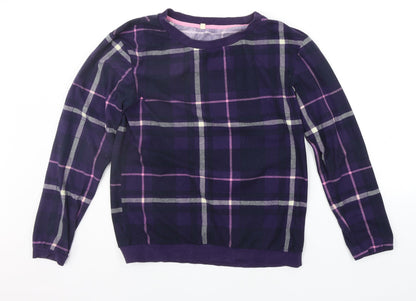 NEXT Womens Purple Check  Top Pyjama Set Size S