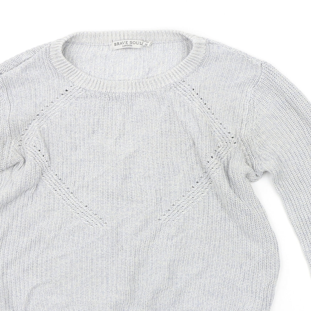 Womens UK Size 14 Brave Soul Grey Pullover Jumper