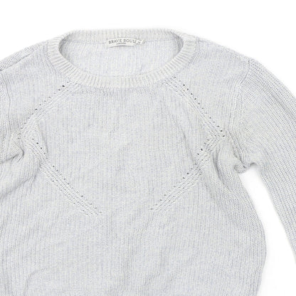Womens UK Size 14 Brave Soul Grey Pullover Jumper