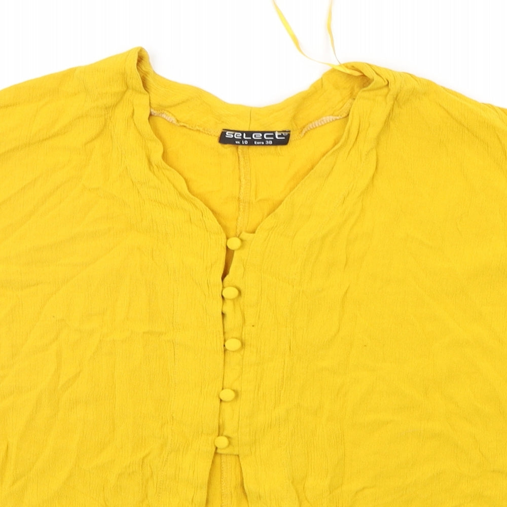 Womens UK Size 10 Select Yellow Basic Blouse