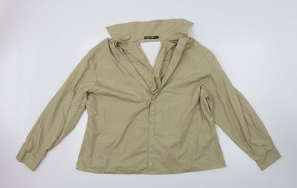I SAW IT FIRST  Womens Brown   Basic Button-Up Size 12