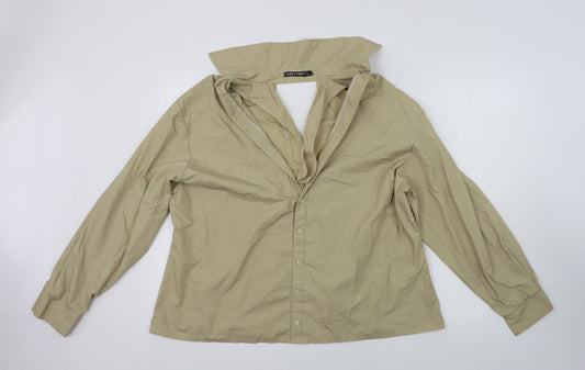 I SAW IT FIRST  Womens Brown   Basic Button-Up Size 12