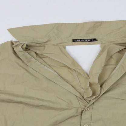 I SAW IT FIRST  Womens Brown   Basic Button-Up Size 12