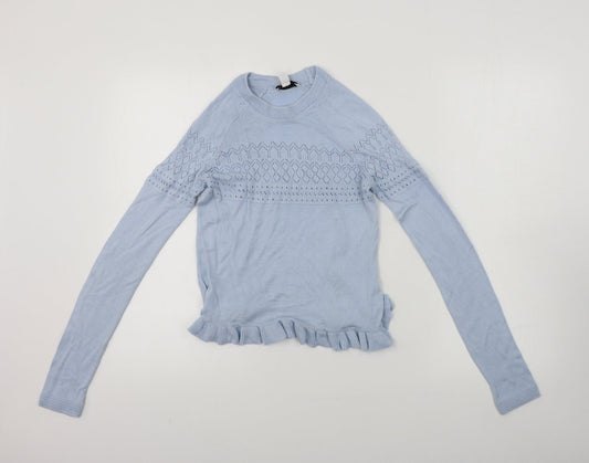 Womens UK Size 8 Topshop Blue Pullover Jumper