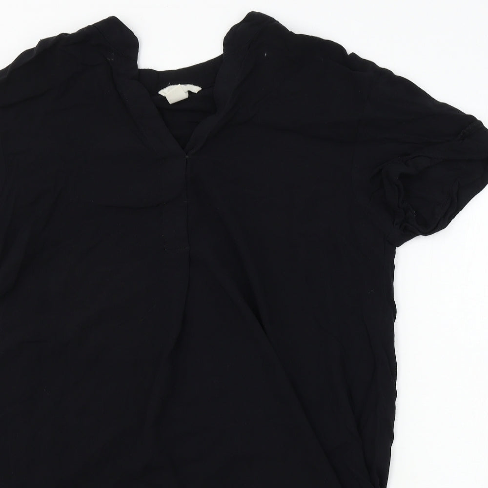 Womens UK Size S H&M Black Basic Blouse