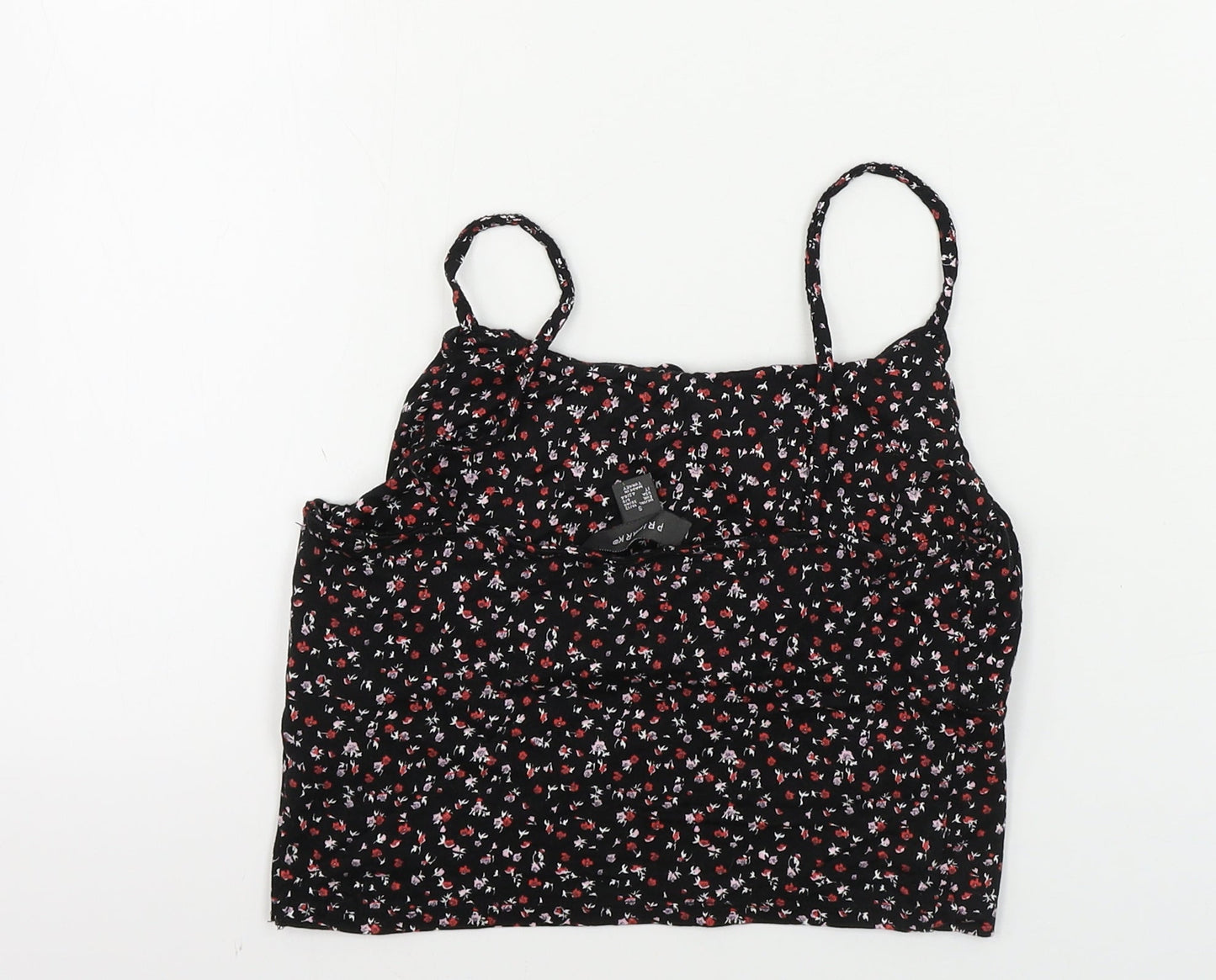 Primark  Womens Black Floral  Basic T-Shirt Size S