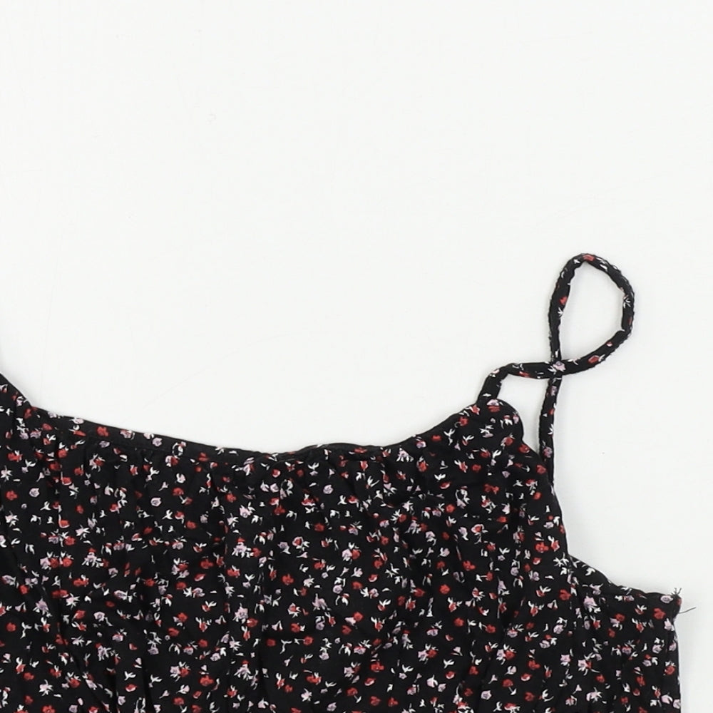 Primark  Womens Black Floral  Basic T-Shirt Size S