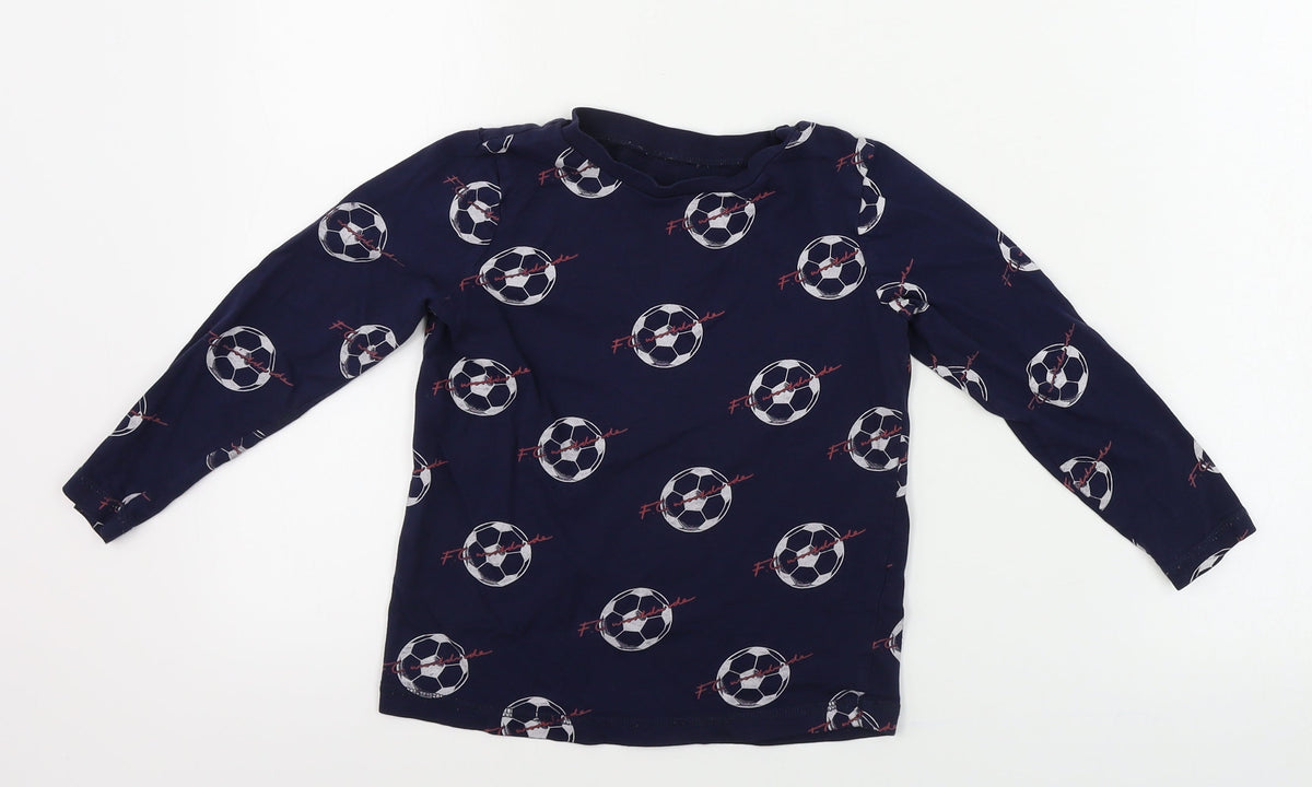 Additional front view of George boys’ blue basic t-shirt, size 5-6, years
