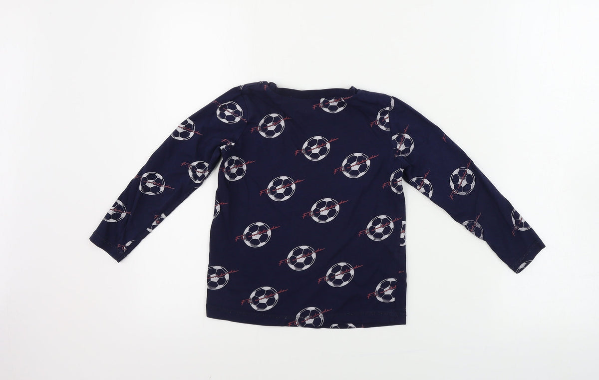 Back view of George boys’ blue basic t-shirt, size 5-6, years
