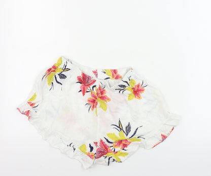 Women's Secret  Womens White Floral  Sweat Shorts Size S