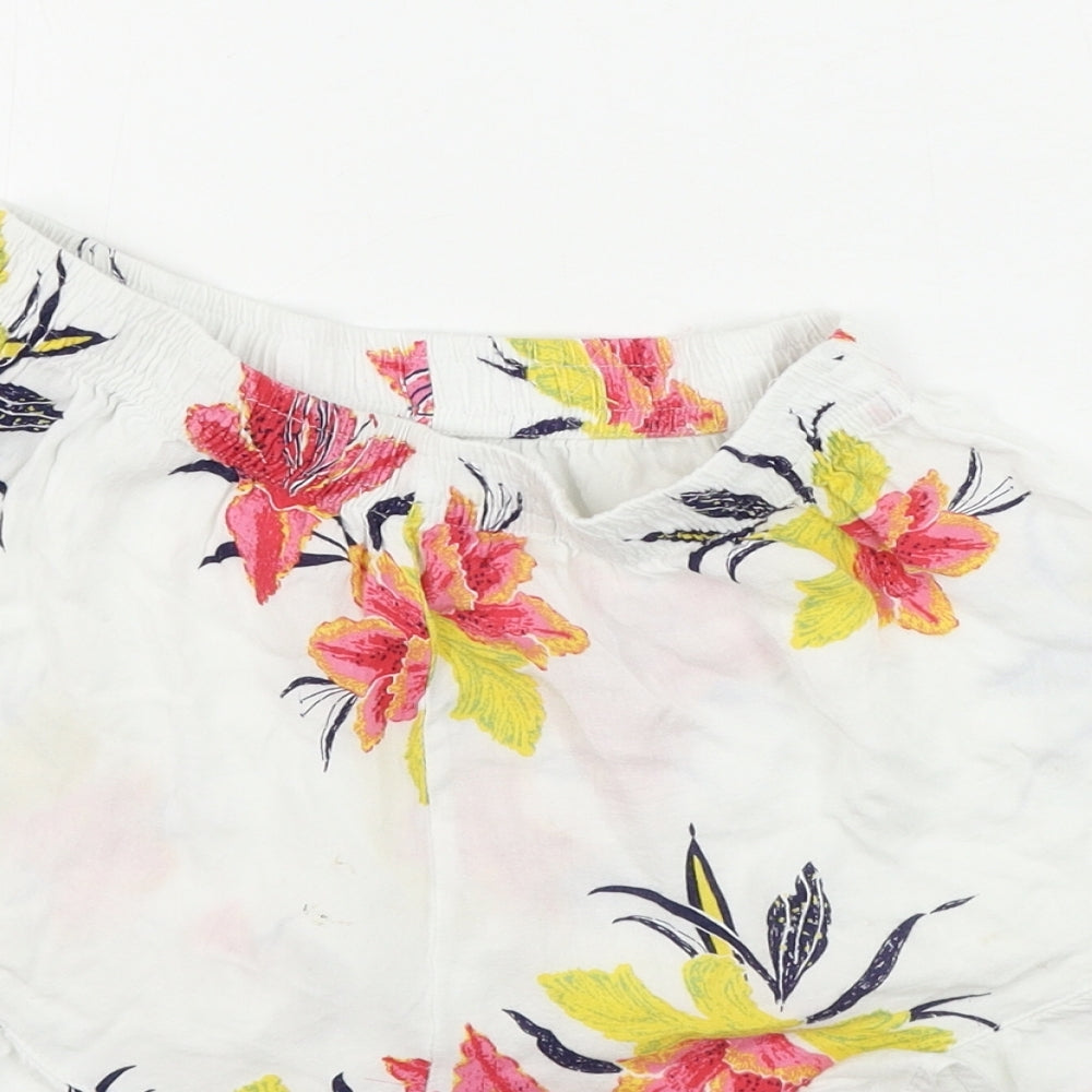 Women's Secret  Womens White Floral  Sweat Shorts Size S