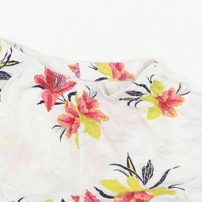 Women's Secret  Womens White Floral  Sweat Shorts Size S