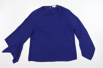 Womens UK Size 12 Warehouse Black Basic Button-Up