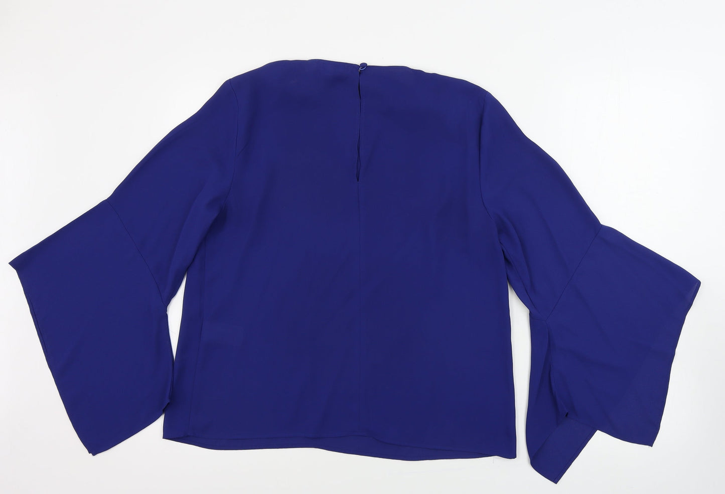Womens UK Size 12 Warehouse Black Basic Button-Up