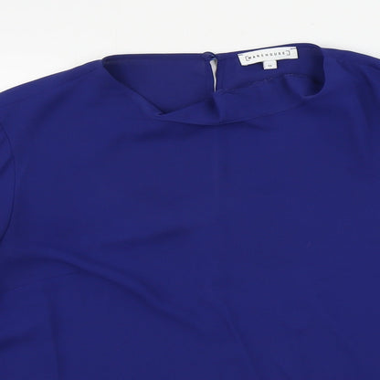 Womens UK Size 12 Warehouse Black Basic Button-Up