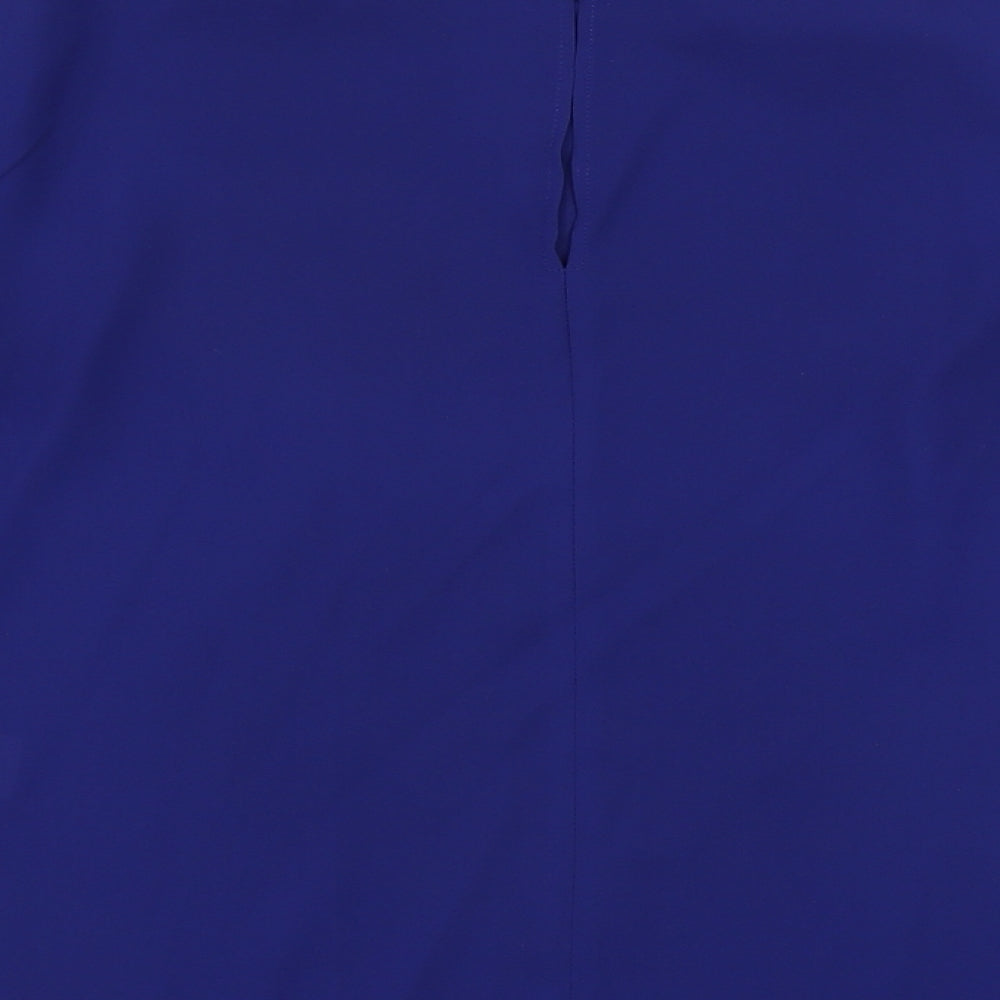 Womens UK Size 12 Warehouse Black Basic Button-Up