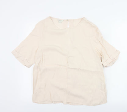 Womens UK Size 12 Monsoon Beige Basic Blouse